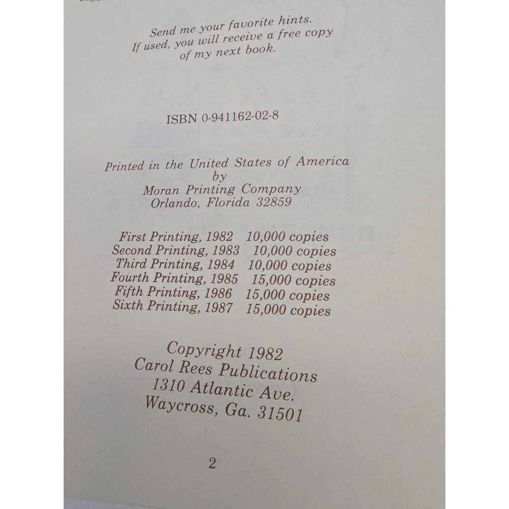 Hints For‎ Upstairs Downstairs And All Around The House Book Carol Rees 80s